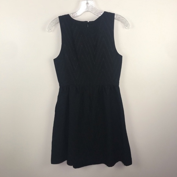 Kaari Blue Solid Black Scoop Neck Patterned Dress With Pockets Size 4 - Picture 7 of 8